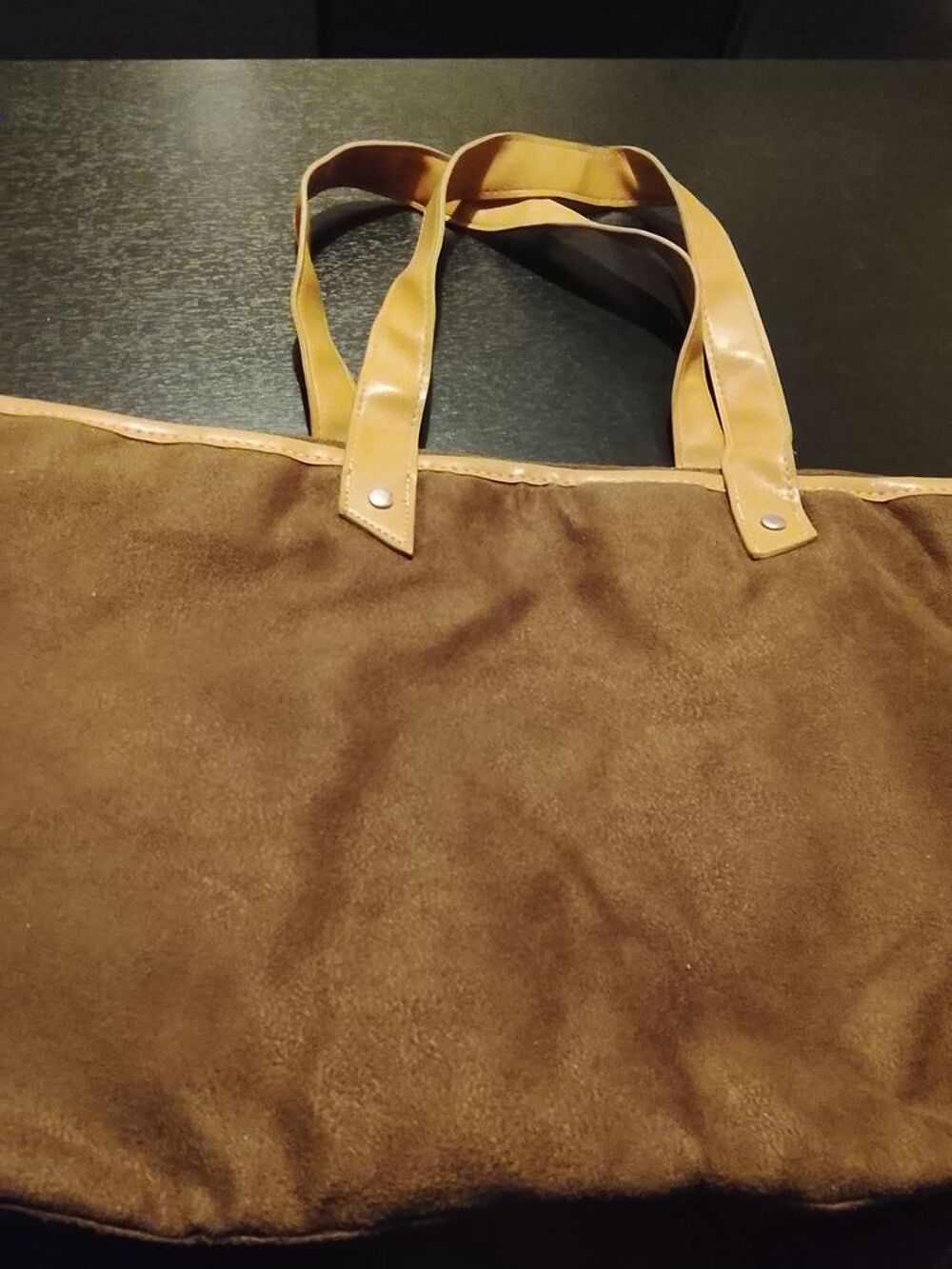 Grand sac beige fonc&eacute; Maroquinerie