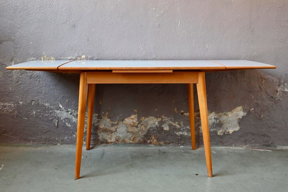 Table vintage &agrave; rallonges cuisine scandinave ancienne Meubles