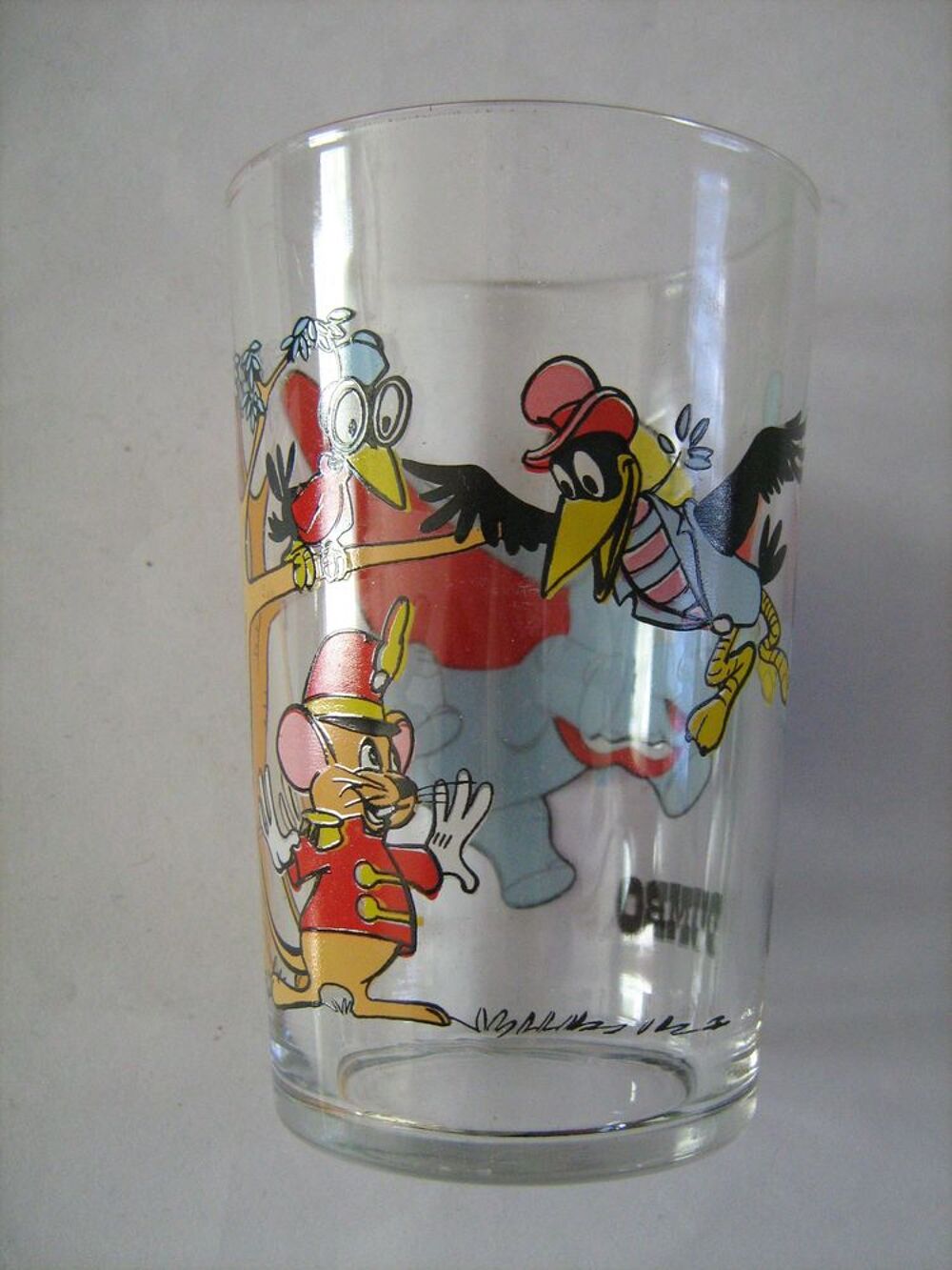 VERRE A MOUTARDE PUBLICITAIRE DECORE BD DYSNEY DUMBO 