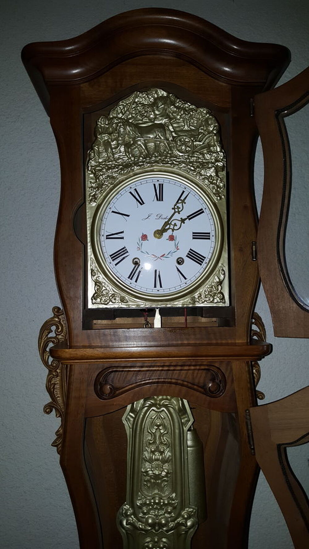 Horloge Comtoise Style R&eacute;gence Balancier Automate Meubles