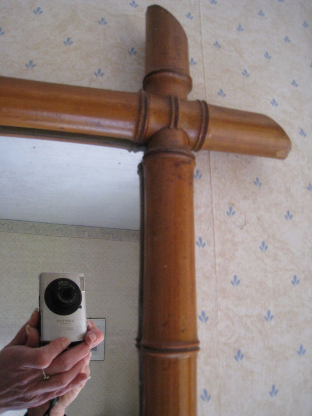 Grand miroir "bambou" au mercure 1930 Décoration