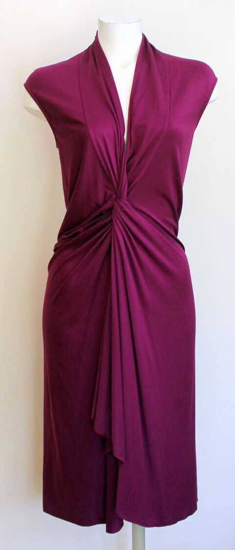 Robe drapée violine YVES SAINT LAURENT T.38 Fr 240 Issy-les-Moulineaux (92)