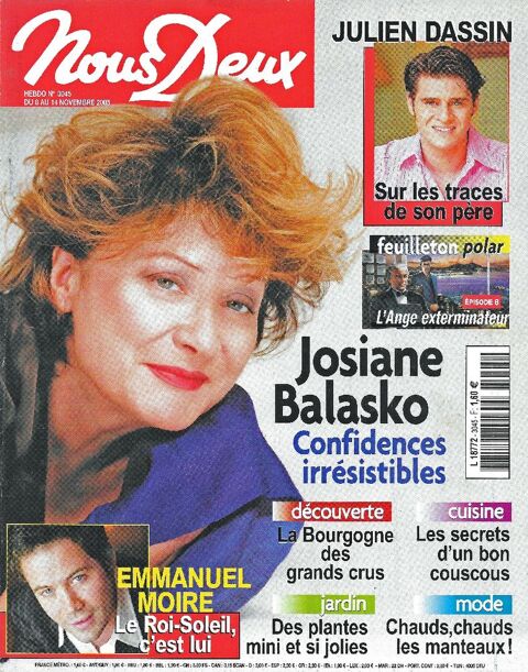 NOUS DEUX Magazine n3045 2005  Josiane BALASKO  2 Castelnau-sur-Gupie (47)