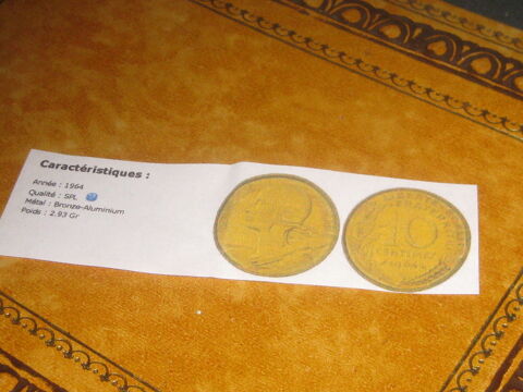 a c�der 5 pi�ces de 5 centimes de francs ann�e1964 SPL 0 Gennevilliers (92)