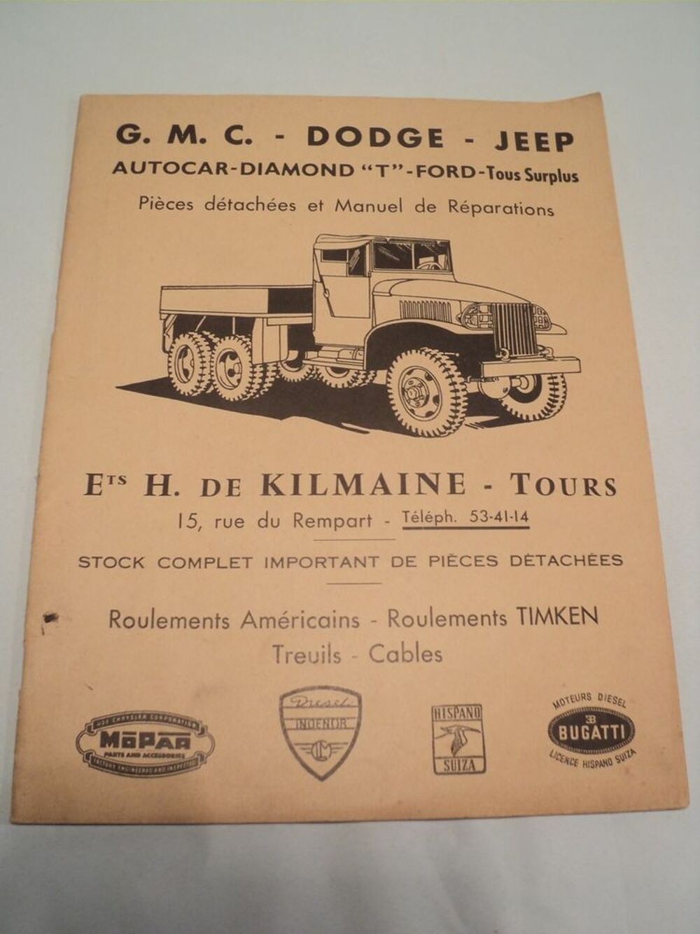Catalogue G.M.C Dodge Jeep Autocar Diamond T Ford 