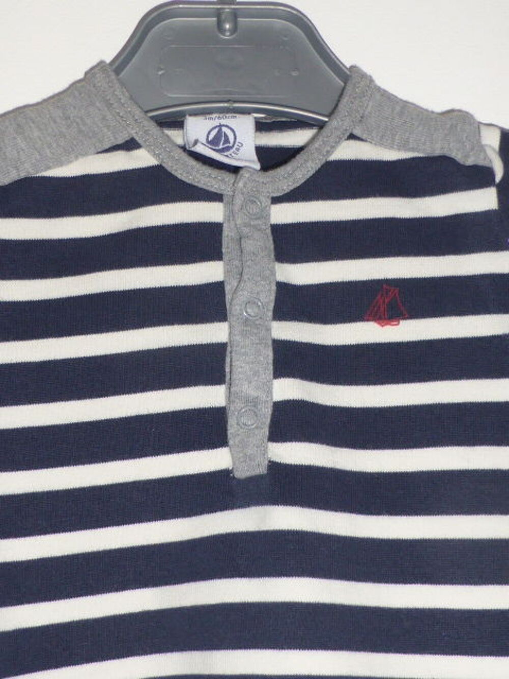 Petit Bateau Combinaison ray&eacute;e marine 3 mois Vêtements enfants