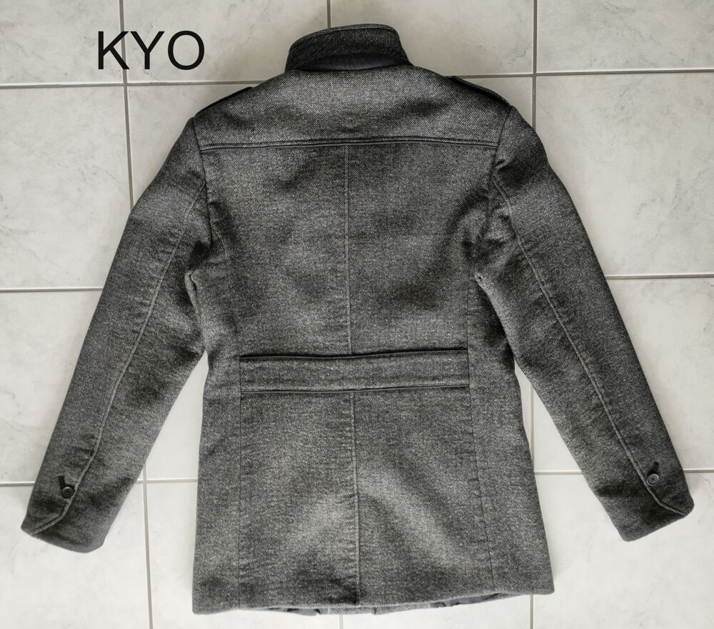 DEVRED - Veste adulte homme hiver, M, Caban manteau gris Vêtements