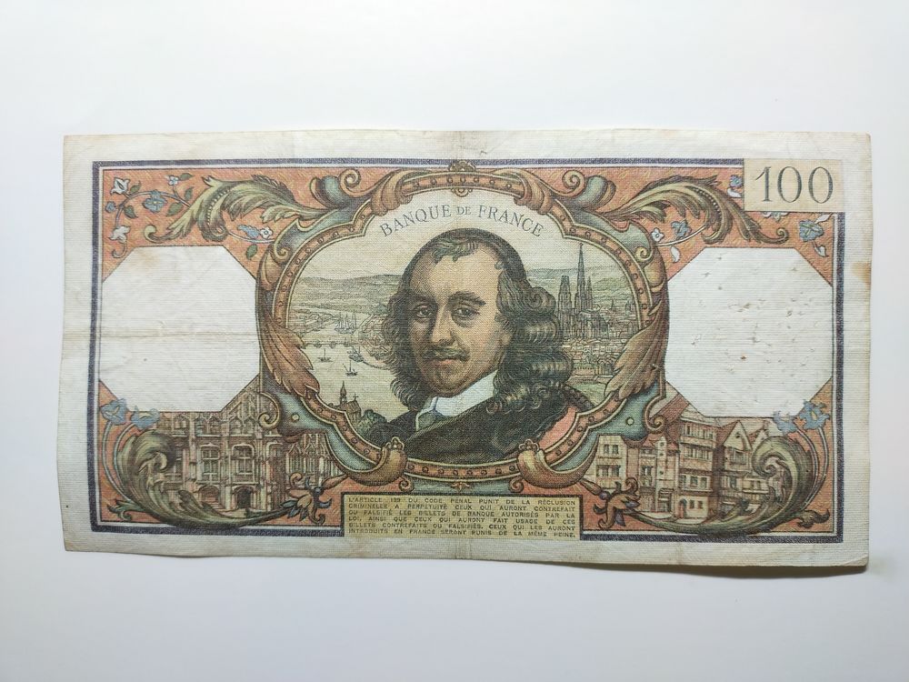 billet de 100 francs "" CORNEILLE "" ann&eacute;e 1971 . 