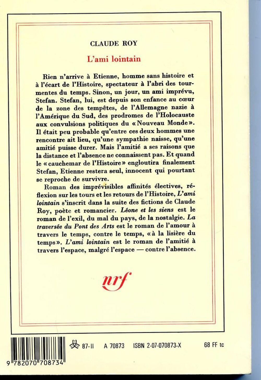 L'ami lointain - Claude Roy, Livres et BD