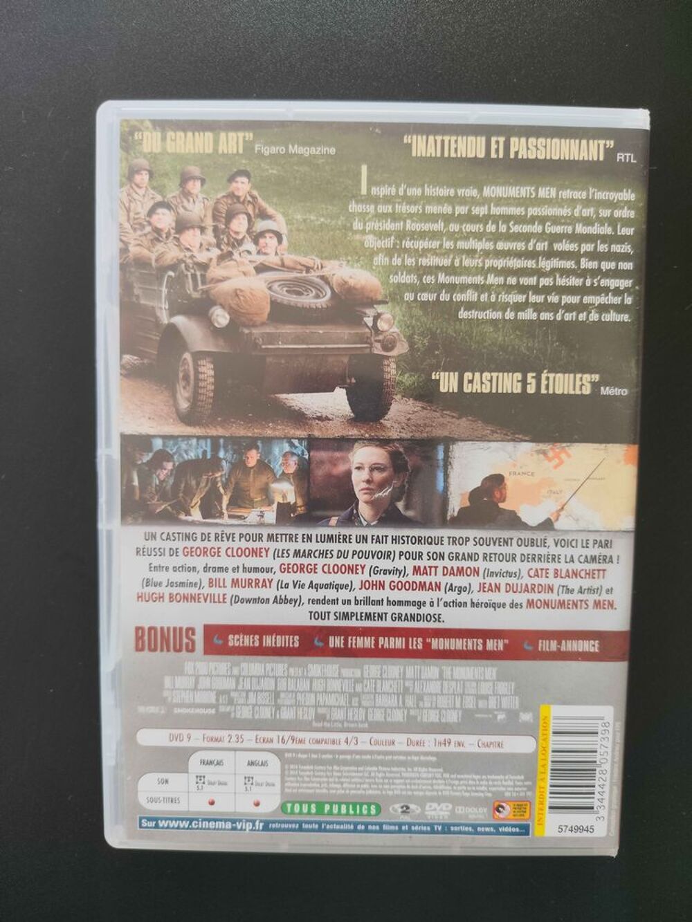 DVD Monuments Men DVD et blu-ray