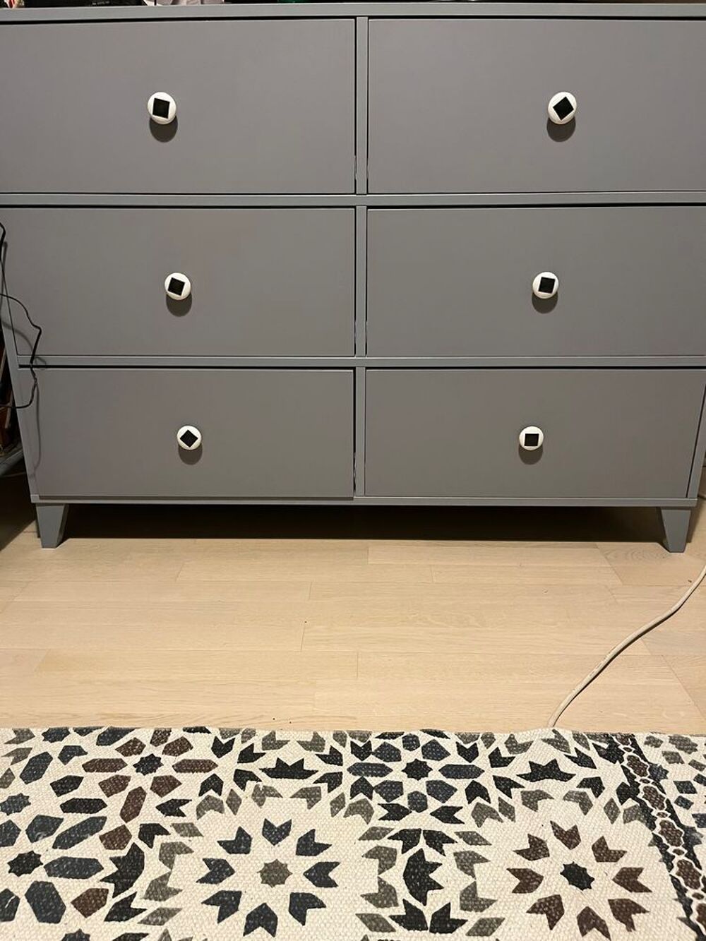 Commode 6 tiroirs grise Meubles