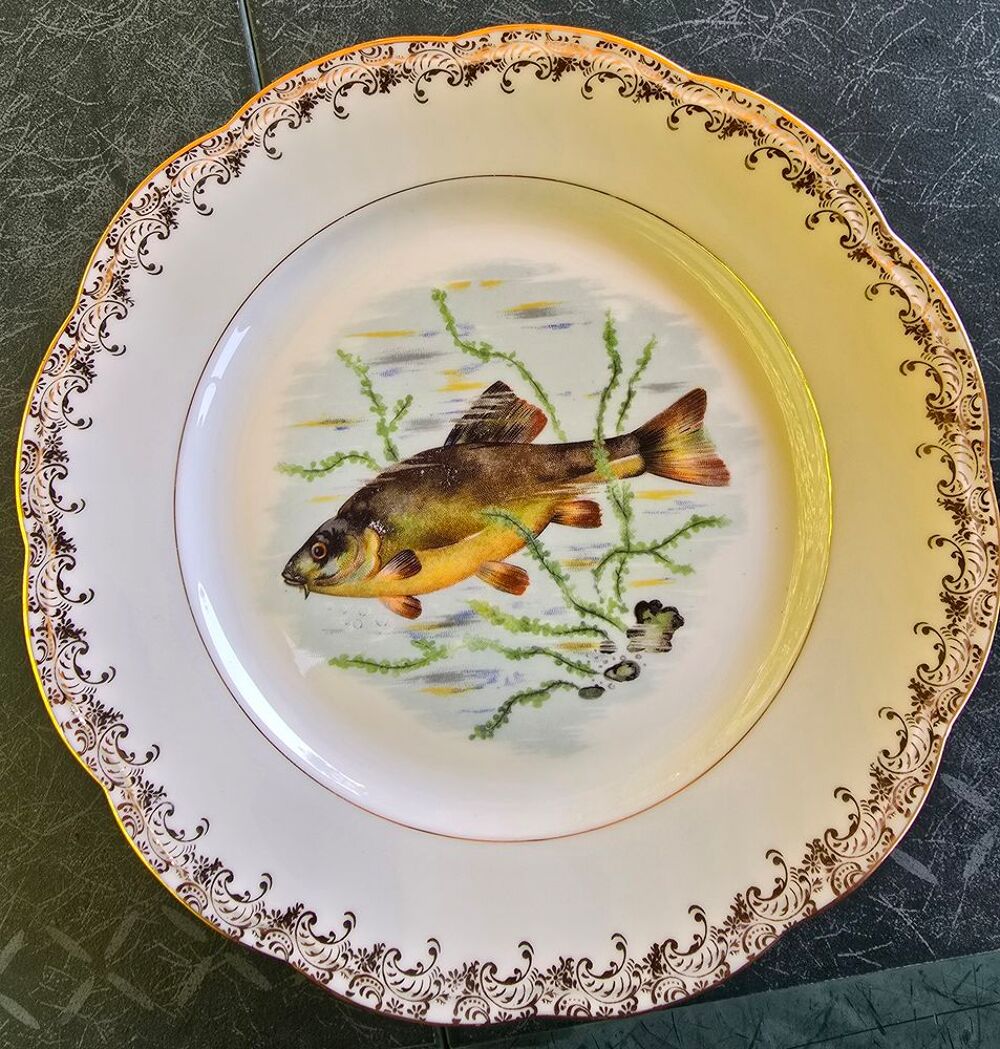 Service &agrave; poisson en porcelaine 1950 Cuisine