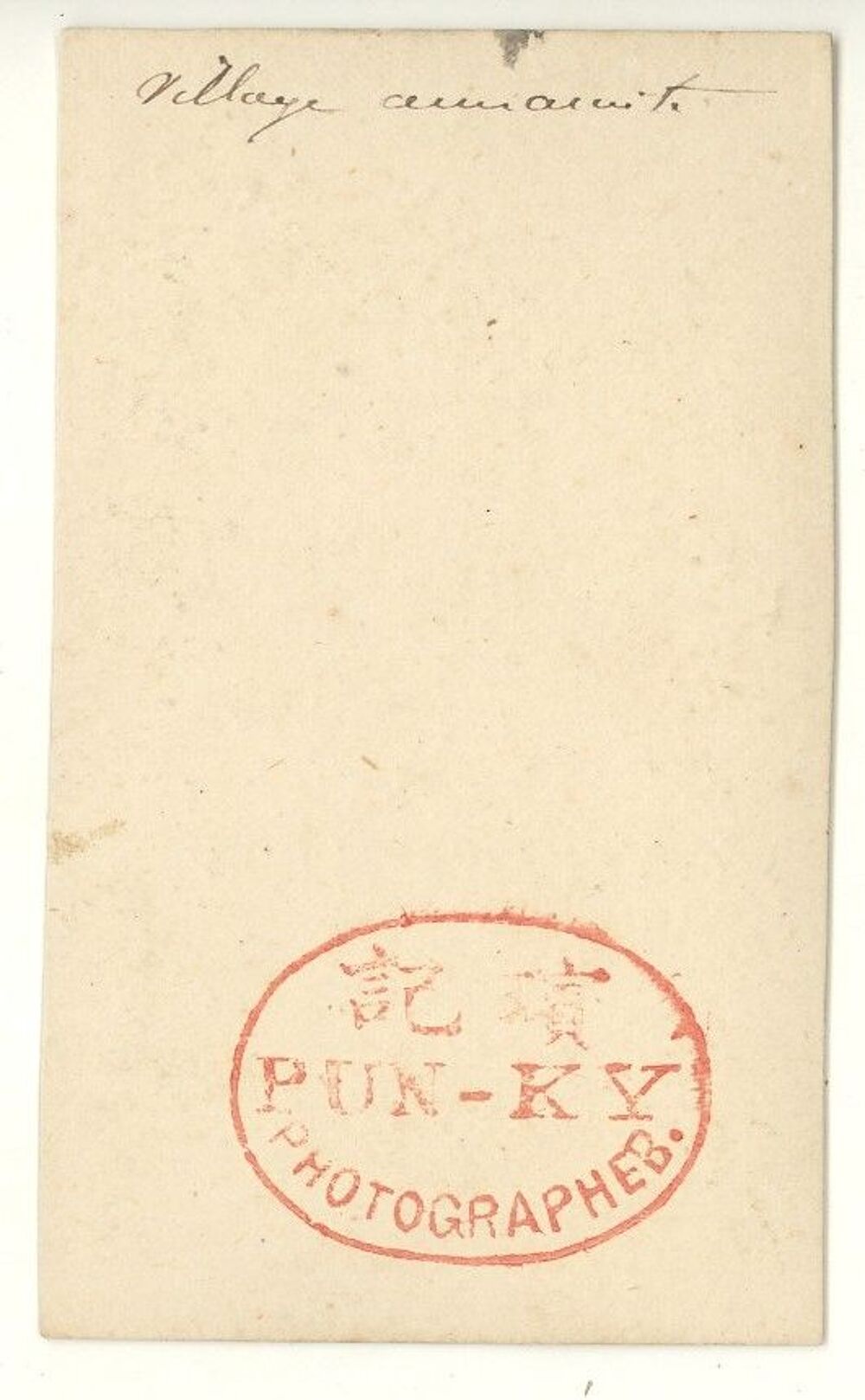 Cdv Photographie Pun-Ky Village Annamite Indochine ca1870 