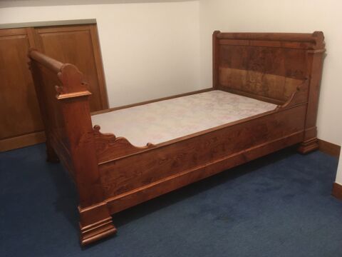 authentique Lit rouleau fin XIX plus sommier et matelas 200 Hargeville (78)