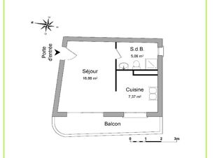  Appartement  louer 1 pice 29 m