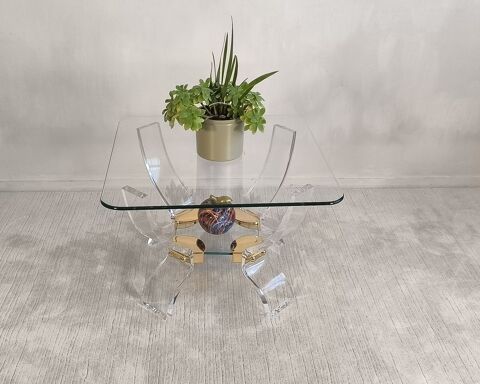 Table basse Lucite & Laiton ? Style Hollywood Regency 480 Créteil (94)