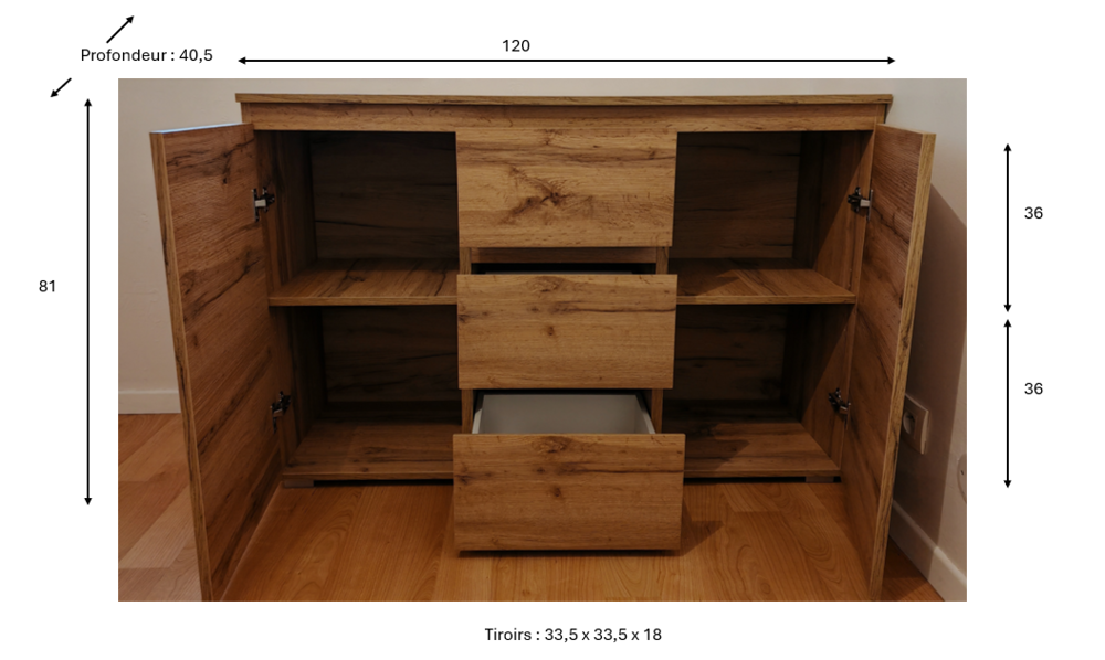 Commode en ch&ecirc;ne Meubles