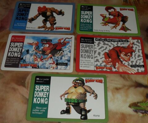 Lot de 5 cartes Super Donkey Kong Bandai 1997 en tr�s bon �t 10 Montreuil (93)