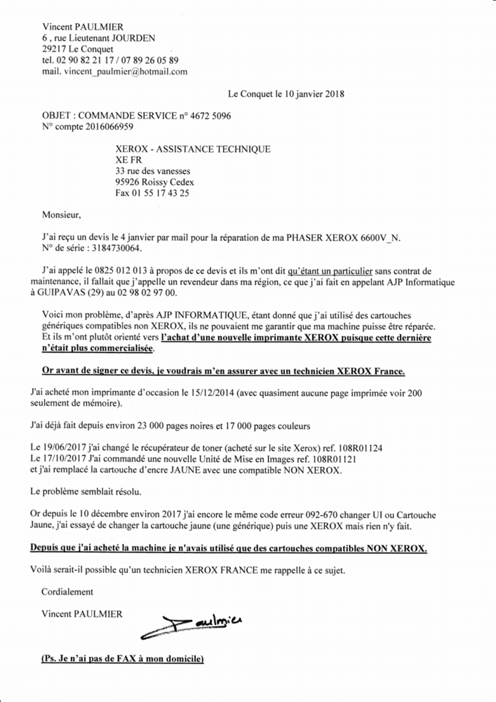 XEROX 108R01121 UNITE DE MISE EN IMAGE (PHASER 6600)
Matériel informatique