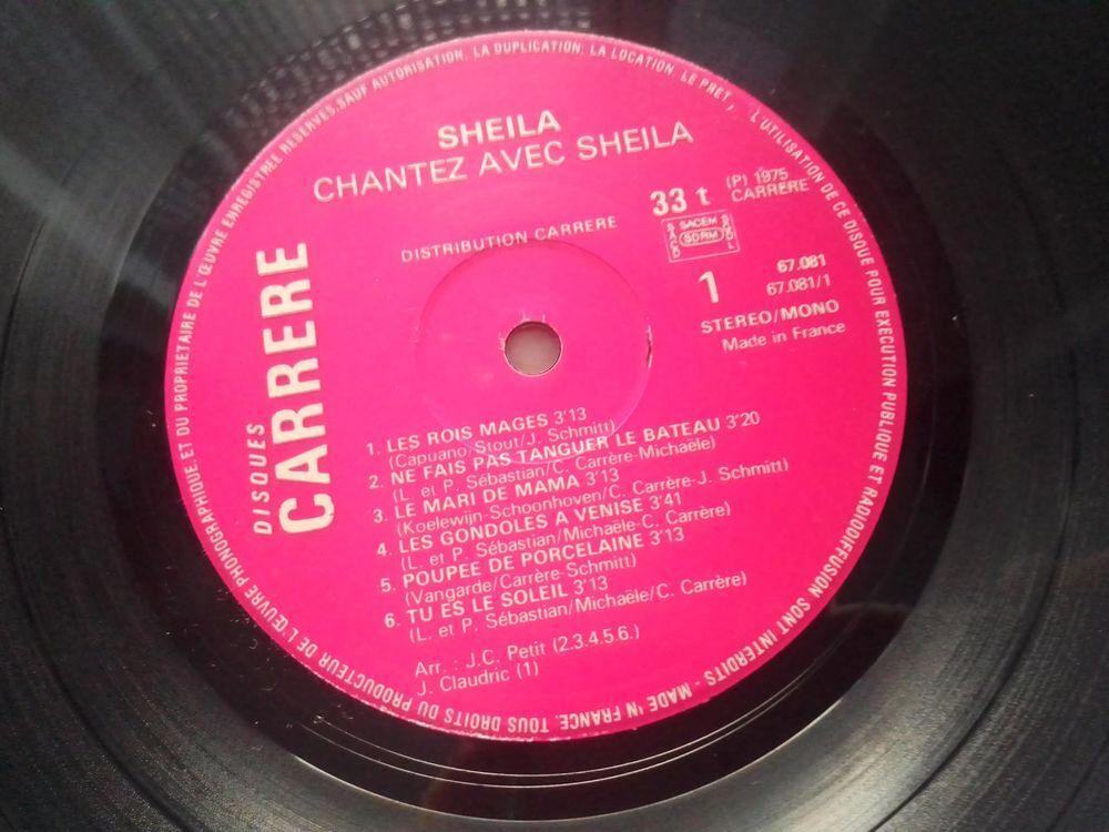 Sheila Tr&egrave;s Rare Lp Vinyle 33 Tours "Chantez Avec Sheila" 6 CD et vinyles