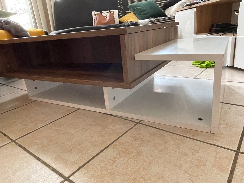 Table basse blanc et bois Meubles