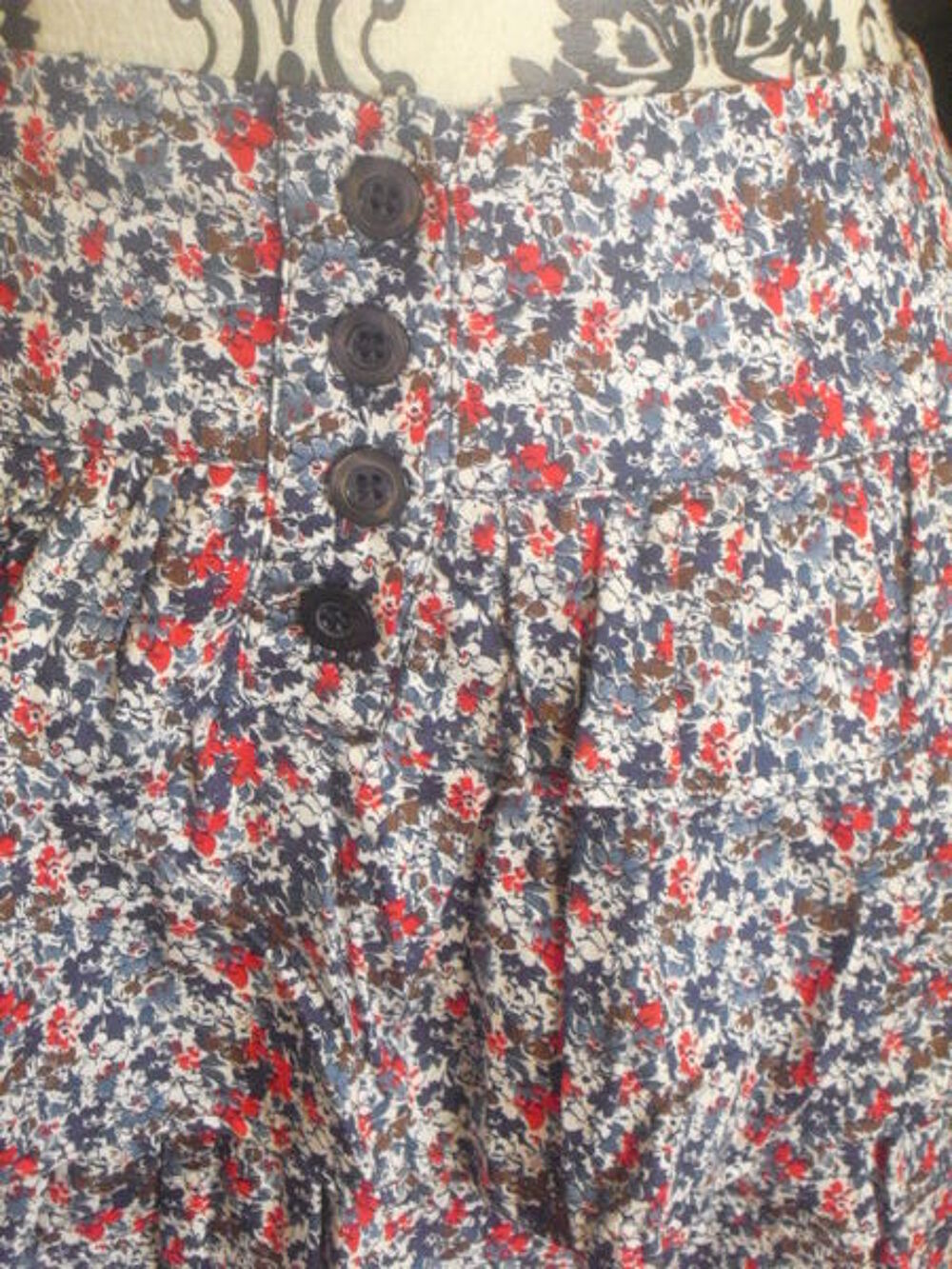 jupe a volants fleurie bleue faience NEUVE MONOPRIX T 36 Vêtements
