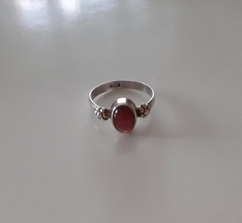 Bague argent massif et grenat - Taille 48 Bijoux et montres