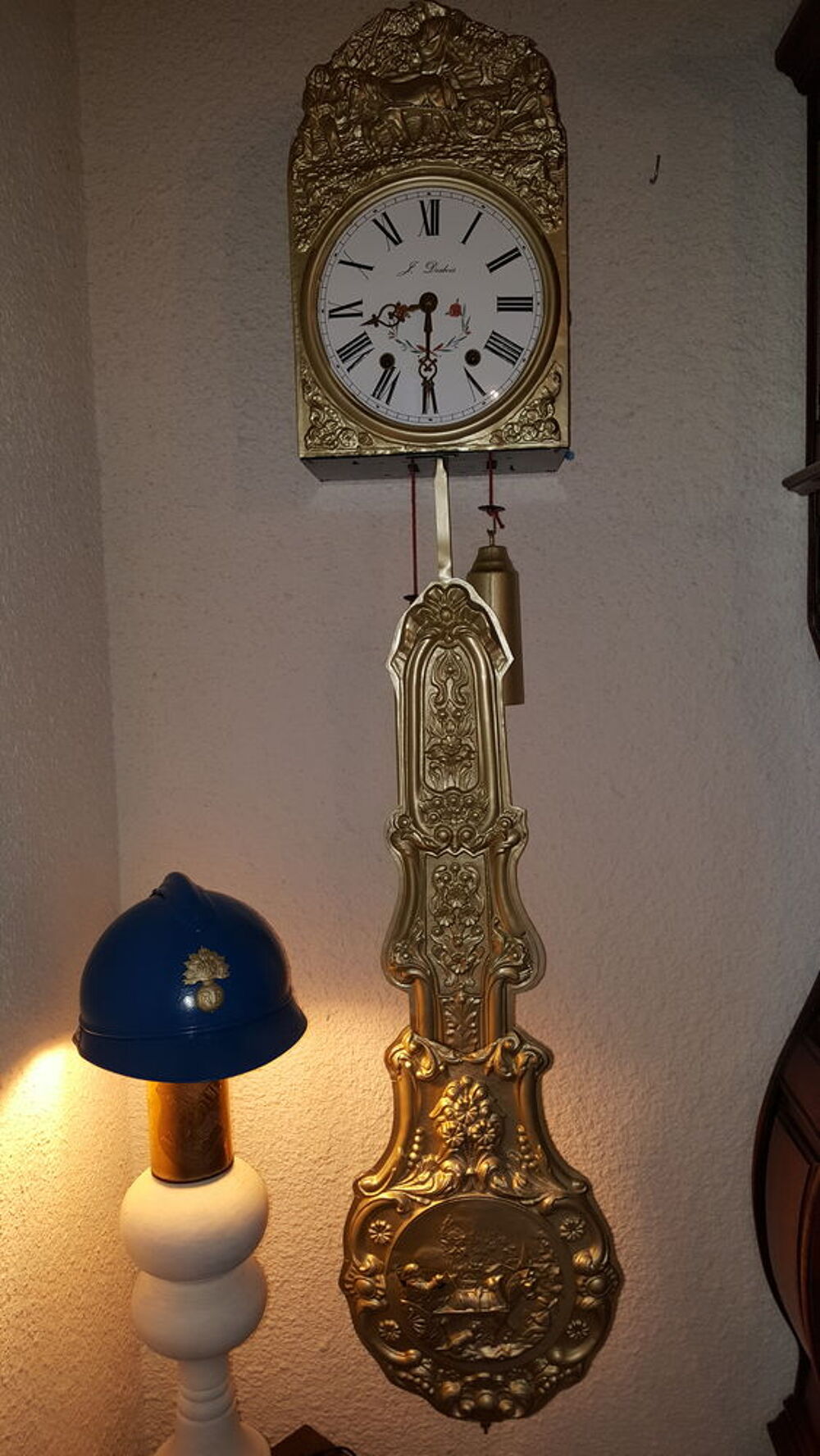 Horloge Comtoise balancier automate anim&eacute; Meubles