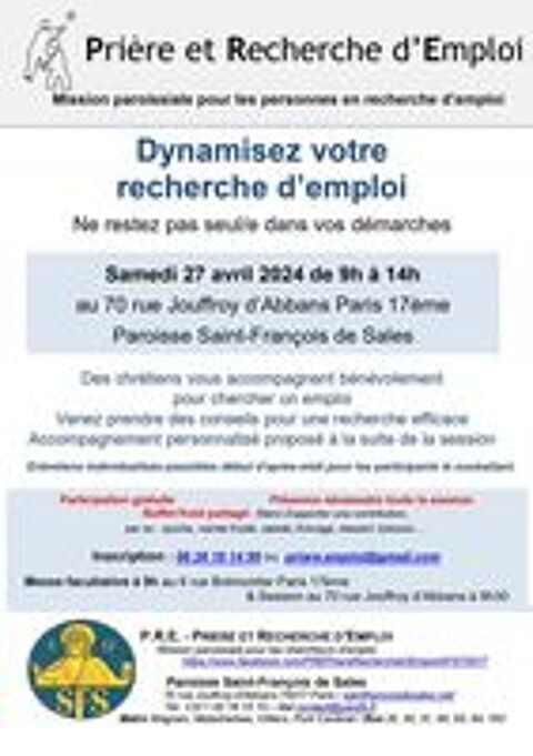   PRE-Aide  la recherche d'emploi
27 avril 9 h-14h / Paris 