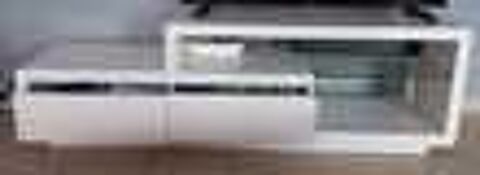 Meuble TV blanc laqu&eacute; Meubles