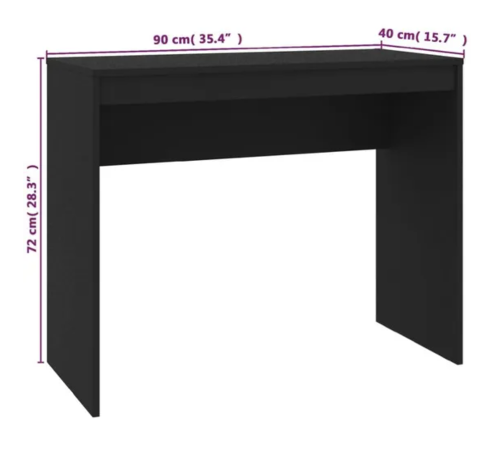 - Bureau Noir 90x40x72 cm Meubles