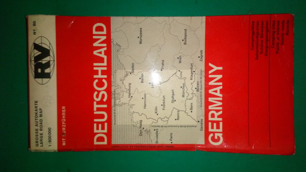 Carte routi&egrave;re vintage de l'Allemagne Livres et BD