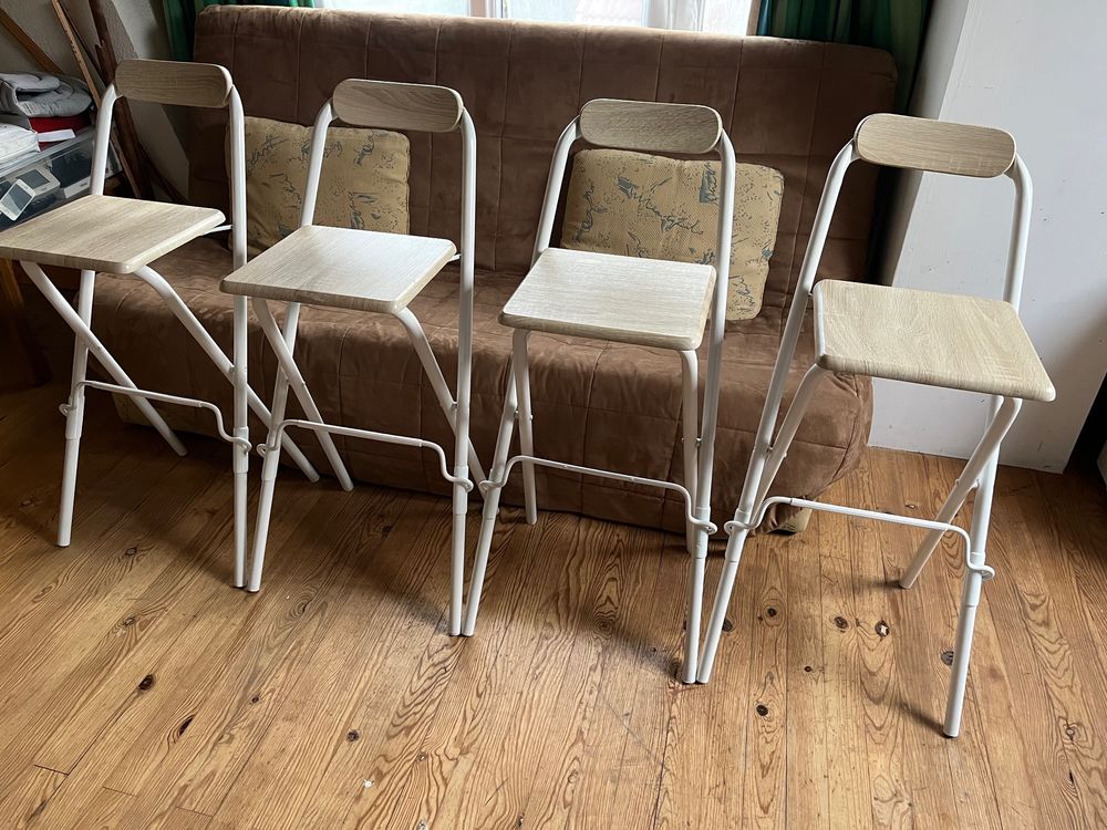 Tabourets de bar si&egrave;ge bois pliables Meubles