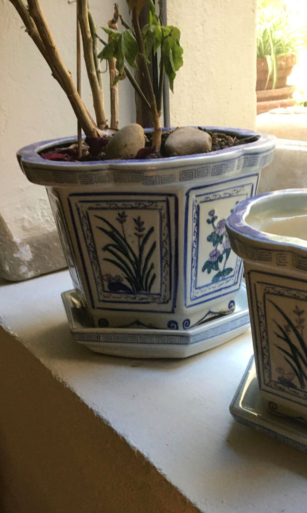 Pots chinois d'origine en c&eacute;ramique bleue
Décoration