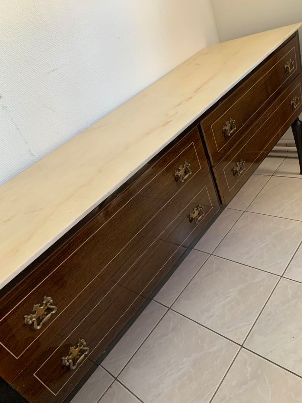 SOMPTUEUX ENFILADE/COMMODE/BAHUT BOIS : MARBRE &amp; BOIS NOBLE Meubles