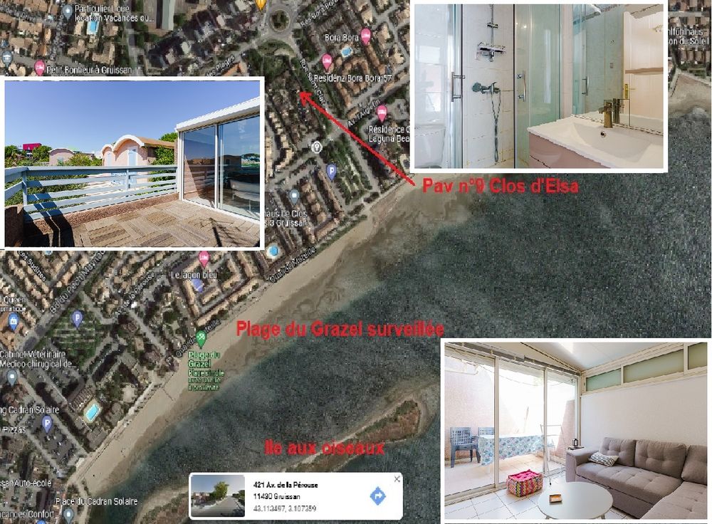   Villa T6 75m2-CLIM-100m plage-WIFI-V�los-2 familles-8 pers. Languedoc-Roussillon, Gruissan (11430)