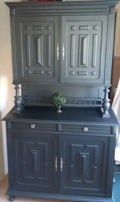 Vaisselier noir, blue , meuble en bois  450 Servires-le-Chteau (19)