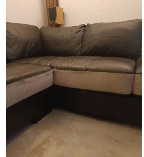 Canap d'angle en cuir marron 4 places avec coffre 170 Perpignan (66)