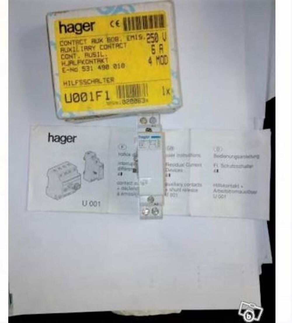 contact auxiliaire hager U001 Bricolage