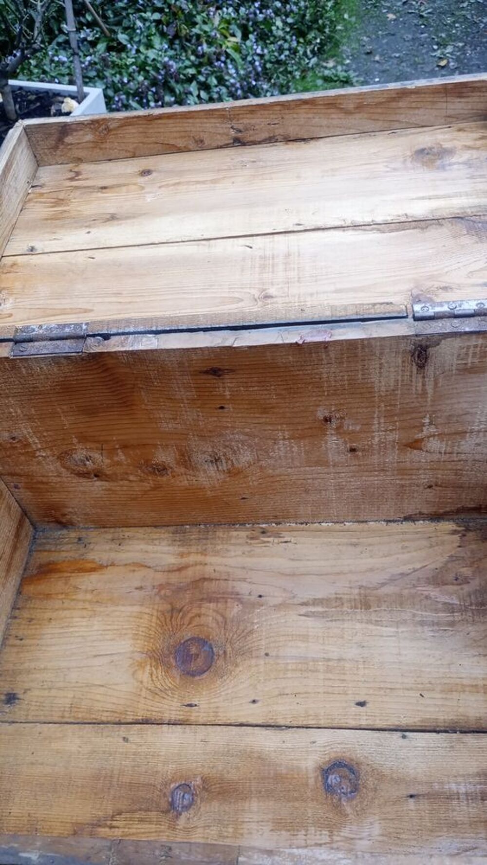 Malle ancienne en bois &agrave; restaurer 50x33x32 Décoration