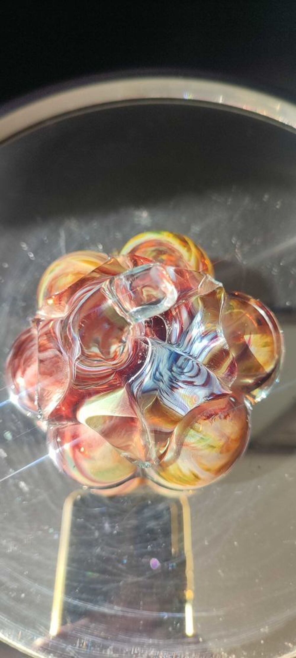 Citrouille en verre souffl&eacute; sign&eacute;e Loup Guittet 
