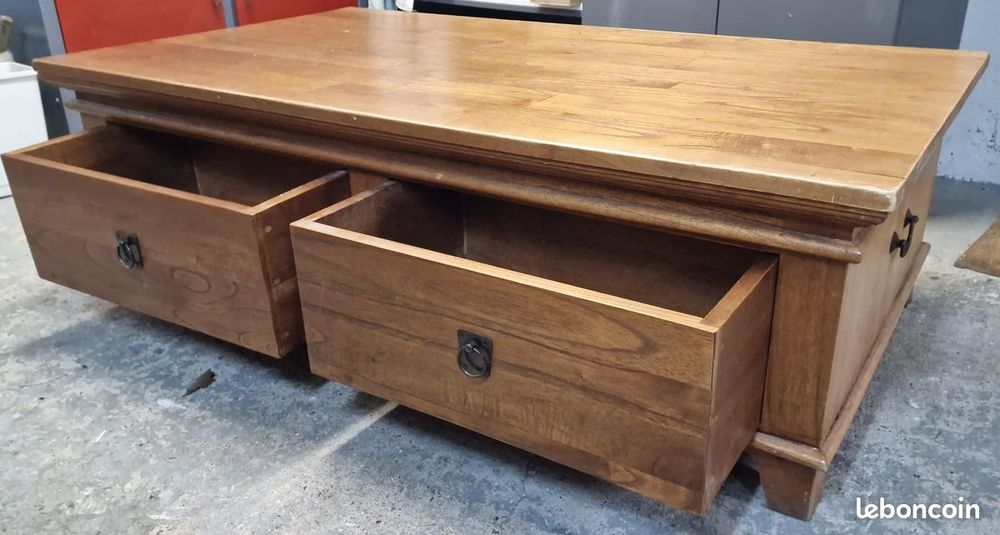 Superbe table basse de salon, en bois vernis Meubles