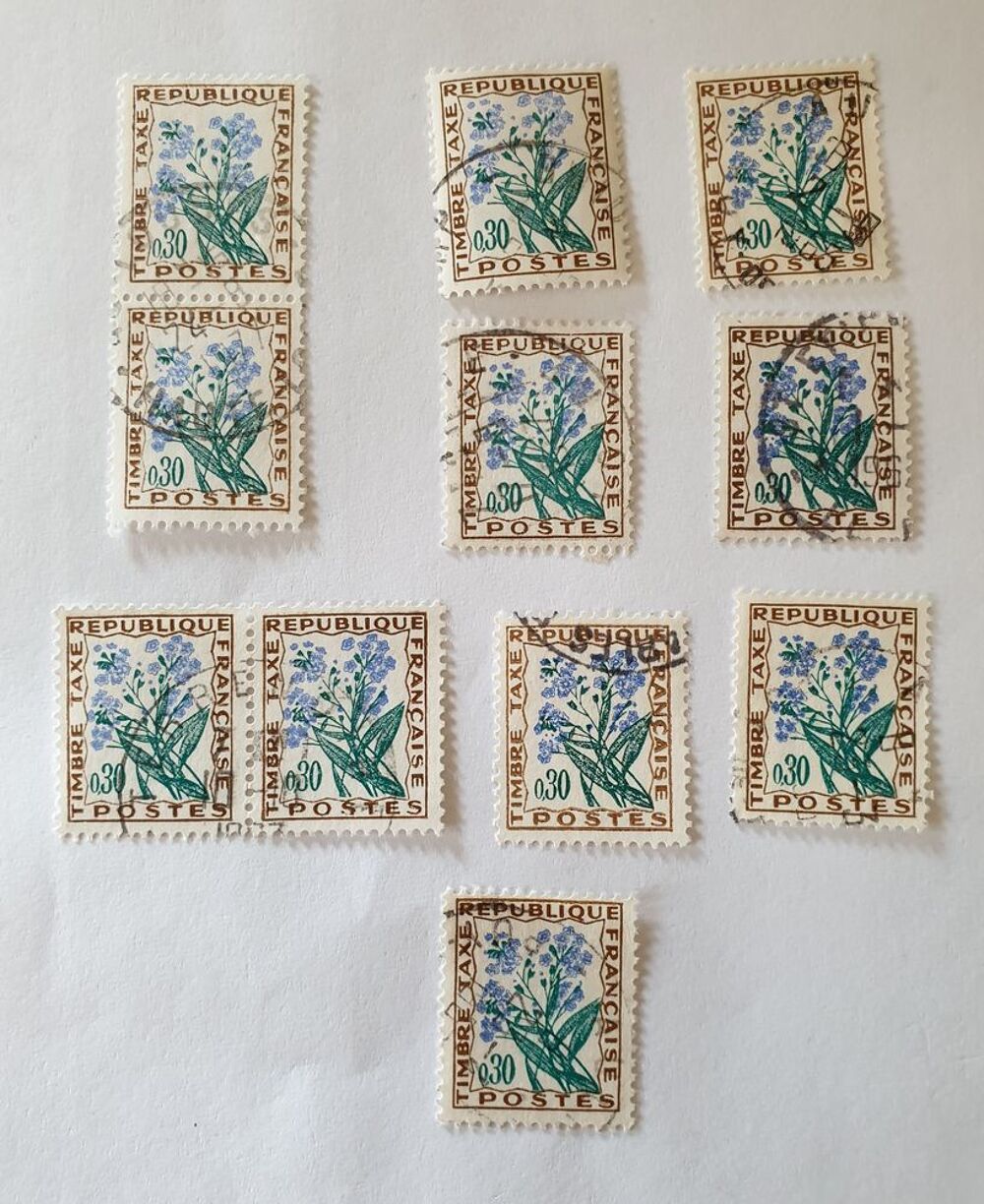 Timbre France taxes 0.30 F (1964) oblit&eacute;r&eacute;s lot 0.10 euro 
