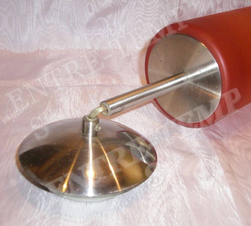 2 GRANDES SUSPENSIONS EN VERRE CYLINDRIQUE ORANG&Eacute; BAR SEVENT Décoration