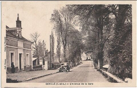 37 carte postale. Genill Avenue de la Gare. 10 Loches (37)