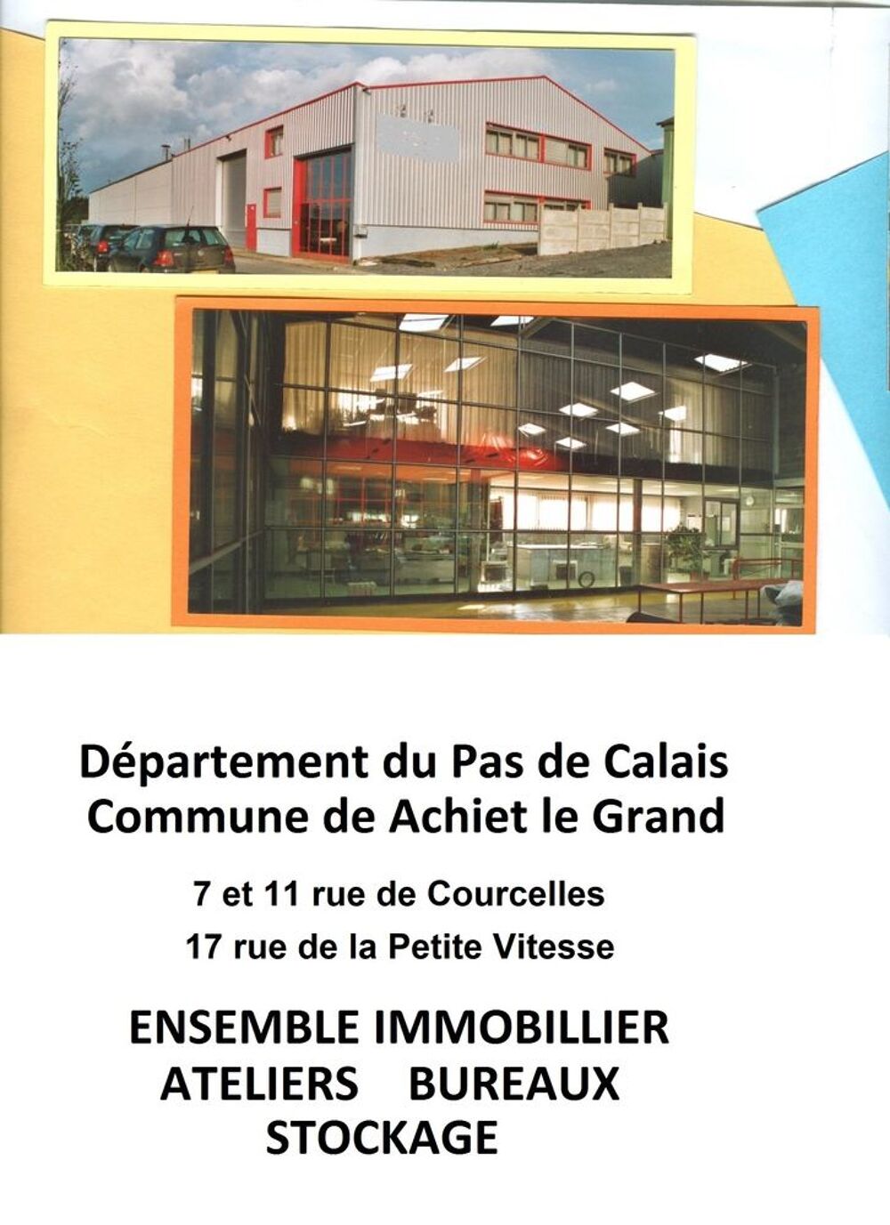 Vente Atelier OU ENSEMBLE IMMOBILIER 