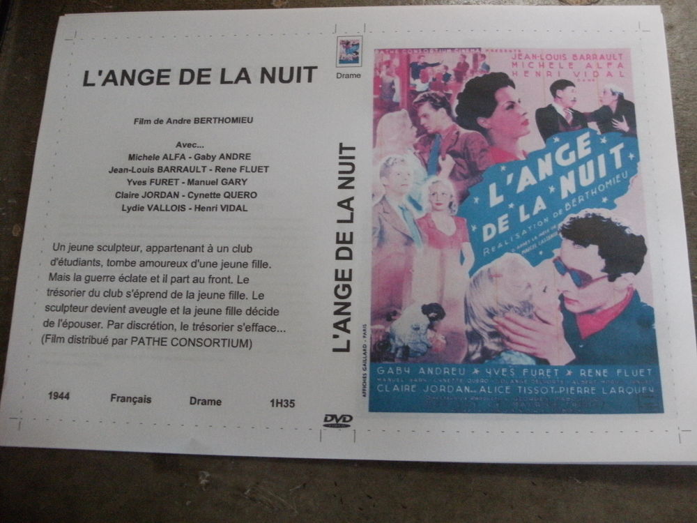 Film : " L'ange de la nuit " DVD et blu-ray