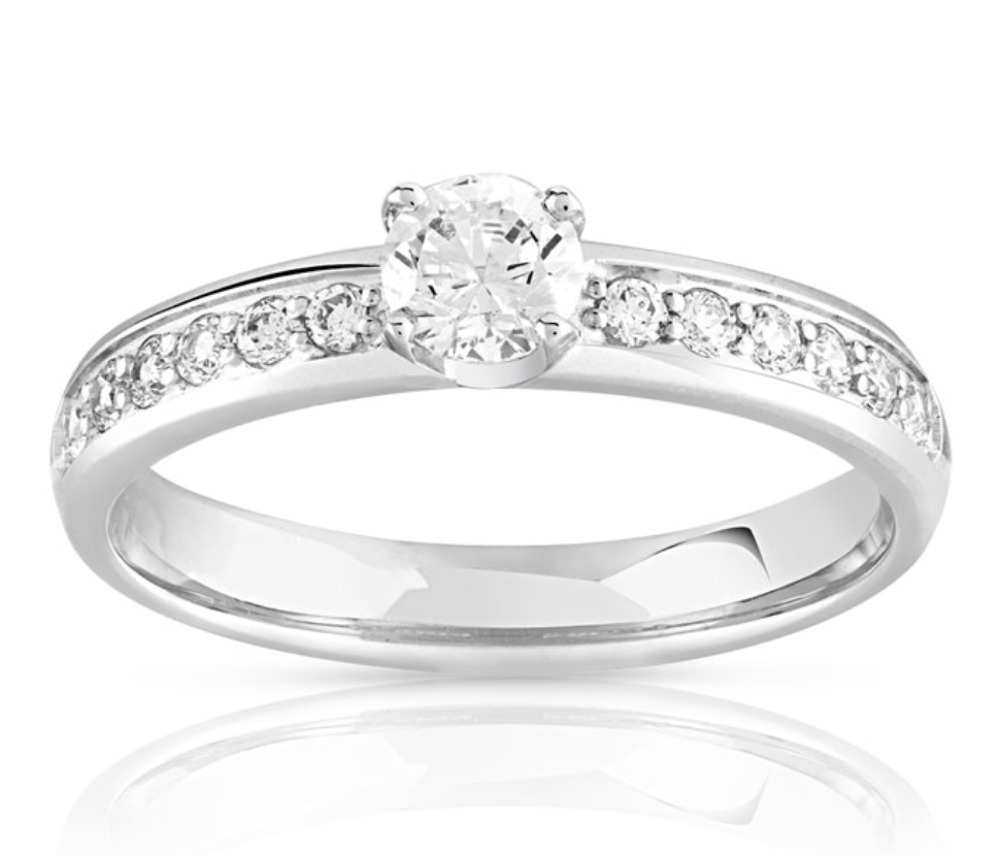 Bague de fian&ccedil;ailles or blanc 750 ? diamants 0,50 ct ? Neuve Bijoux et montres
