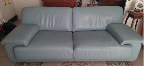 CANAPE CUIR BLEU 3 PLACES 150 Gardanne (13)