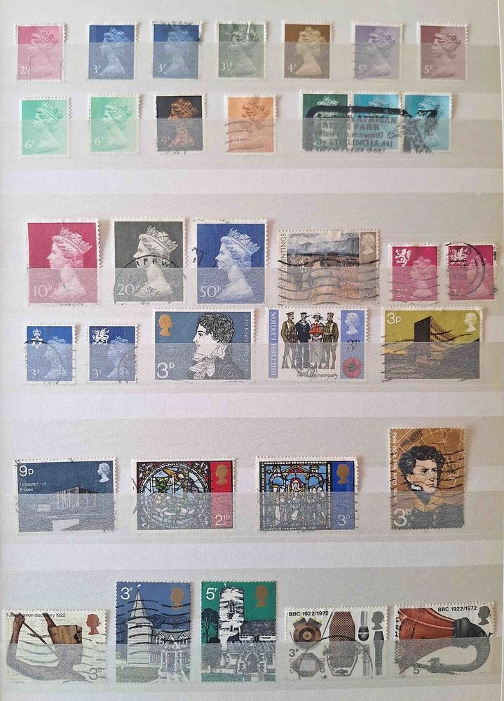 S&eacute;rie de timbres de collection de Grande Bretagne 